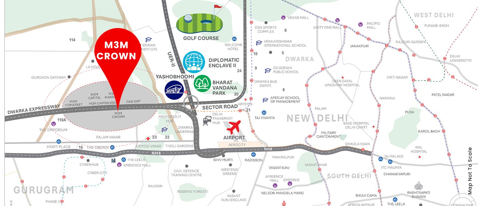 M3M Crown Connectivity Map